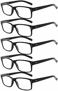 Eyekepper Herren-Lesebrille (5 Pack) in klassisch Schwarz